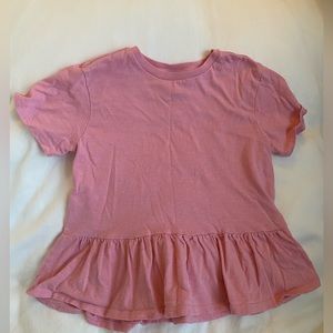 Hanna Andersson pink peplum tee